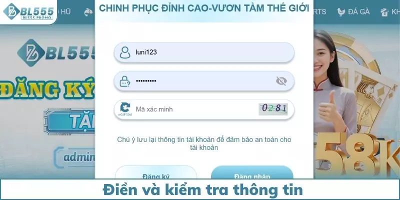 Điền và kiểm tra lại đầy đủ thông tin để hoàn tất